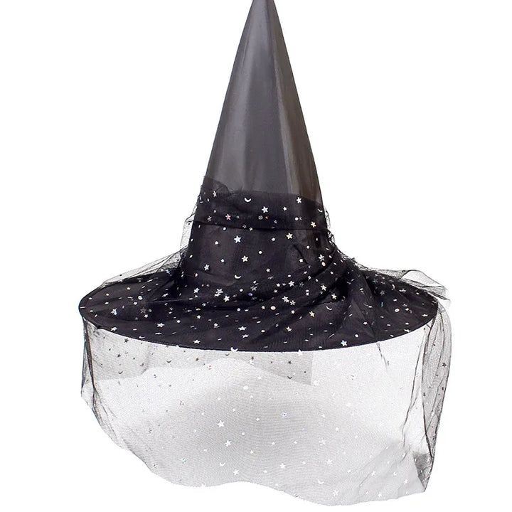 Halloween Hat Witch Decoration Props Adult and Children Cosplay Mesh Headwear