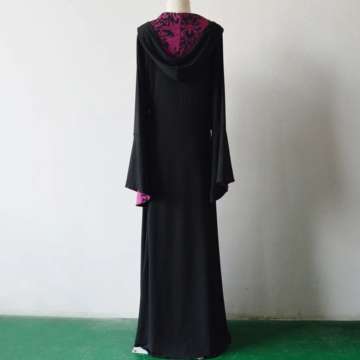Halloween Hooded Dress Medieval Vintage Goth Stage Party Dress With Flared Sleeves Cosplay Costume Women Long Gown Dresses