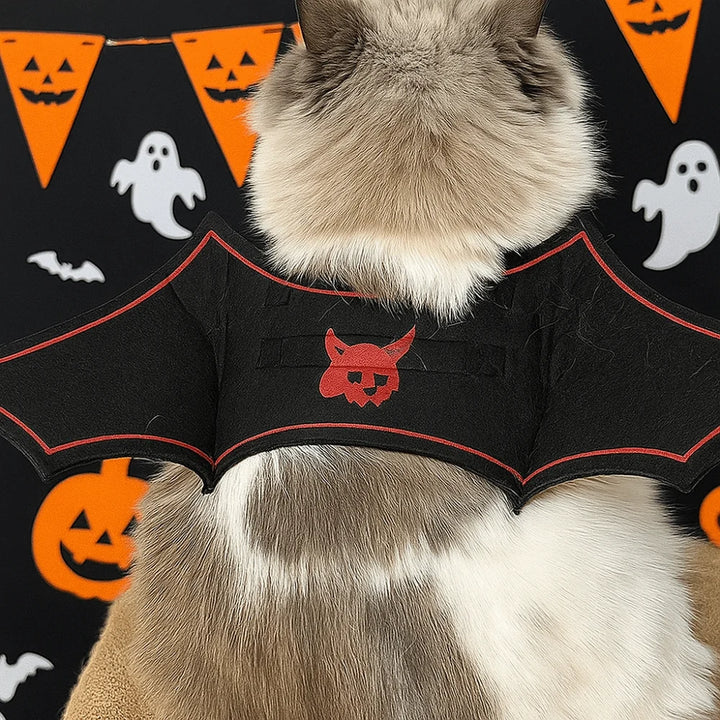 Halloween Cat Dress Up Costume Soft Adjustable Cats Bat Wing Cosplay Clothes Polyester Halloween Party Supplies Pet Supplies