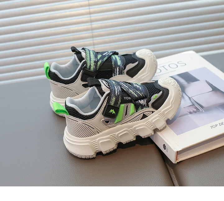 Kids Casual Sneakers for Boys Girls 2025 Autumn New Toddler Colorblock Versatile Sneakers Breathable Soft Sole School Footwear