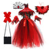 Halloween Vampire Costume for Girls Devil Witch Gothic Puffy Mesh Clothes Demon Vampires Queen Cosplay Carnival Party Dress