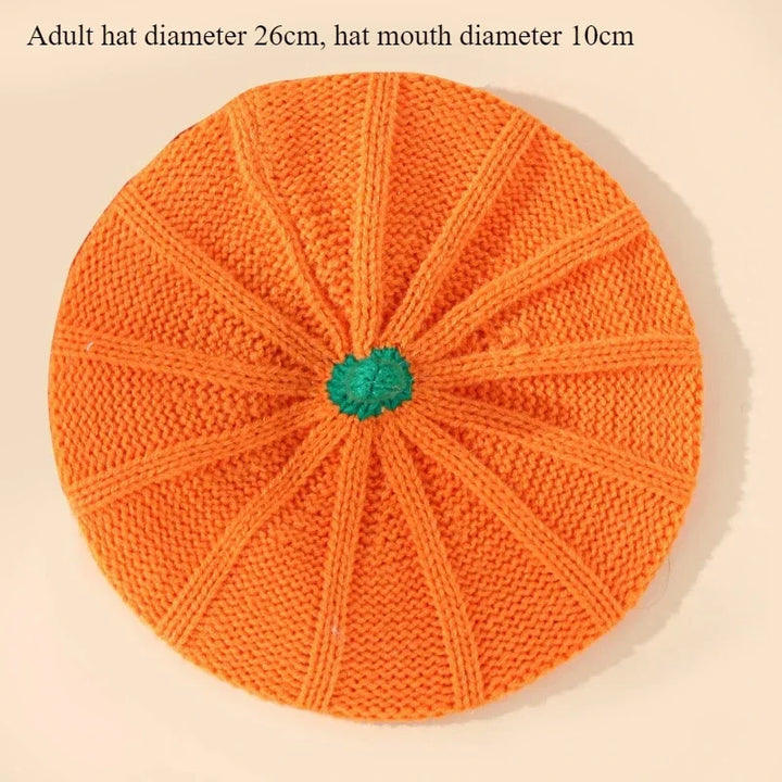 Halloween Pumpkin Beret Hat Decoration Thanksgiving Autumn Winter Parent-Child Knitted Hats Warm Knit Hat Christmas Party Hats