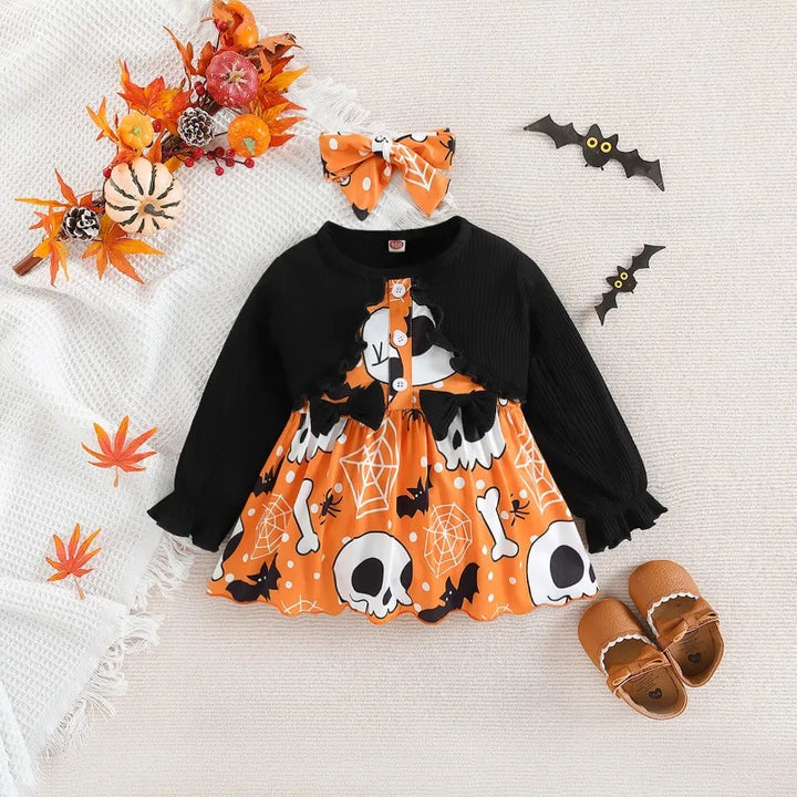 Children's Halloween Baby Clothes New European and American Fan Girls Dress Baby Ha Dress