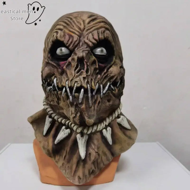 Halloween Cosplay Headgear Halloween Party Big Mouth Nail Horror Mask Latex Ghost Day Soft Simulated Headset Dress Up Props