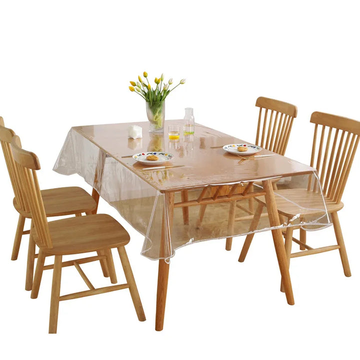 Desktop PVC Transparent Tablecloth Waterproof And Oil Proof Table Cloth Square Rectangular Coffee Table Table Cloth 1.4 2.2 3M