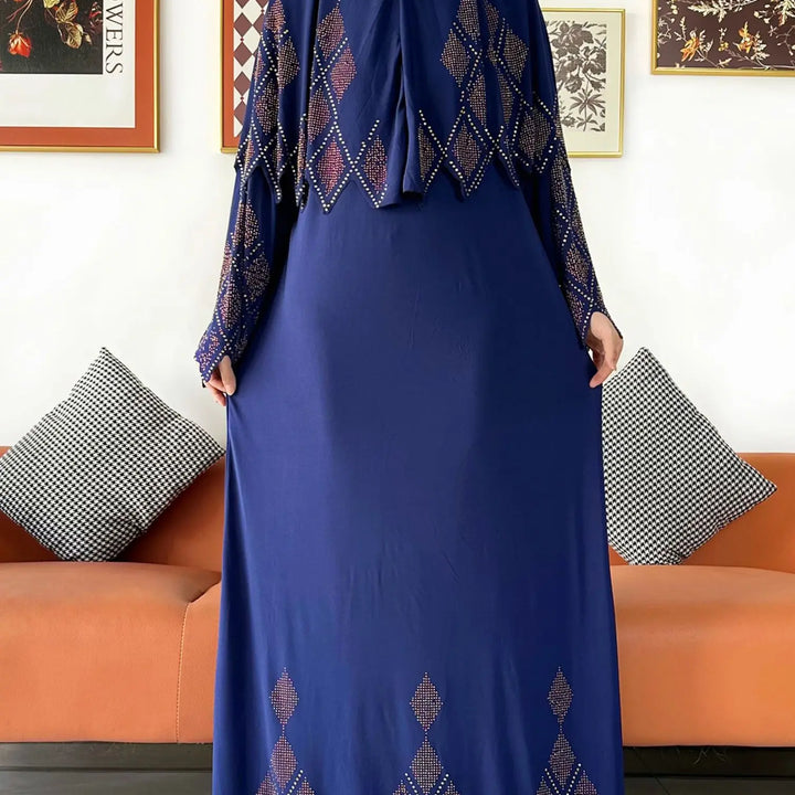 Two Piece Set Hijab Prayer Clothes Muslim Abaya Set Women Prayer Garment Dress Hijab Long Khimar Long Dress Sets Islamic Ramadan