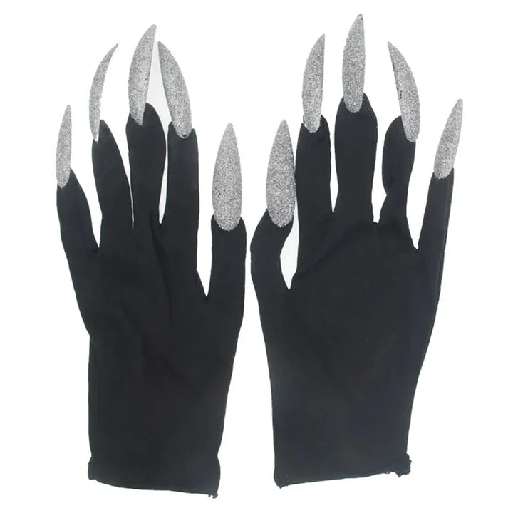 Halloween Gloves Makeup Black Nail Ghost Claw Dress Up Short Gloves Fashion Cosplay Halloween Performance Gloves Accessories