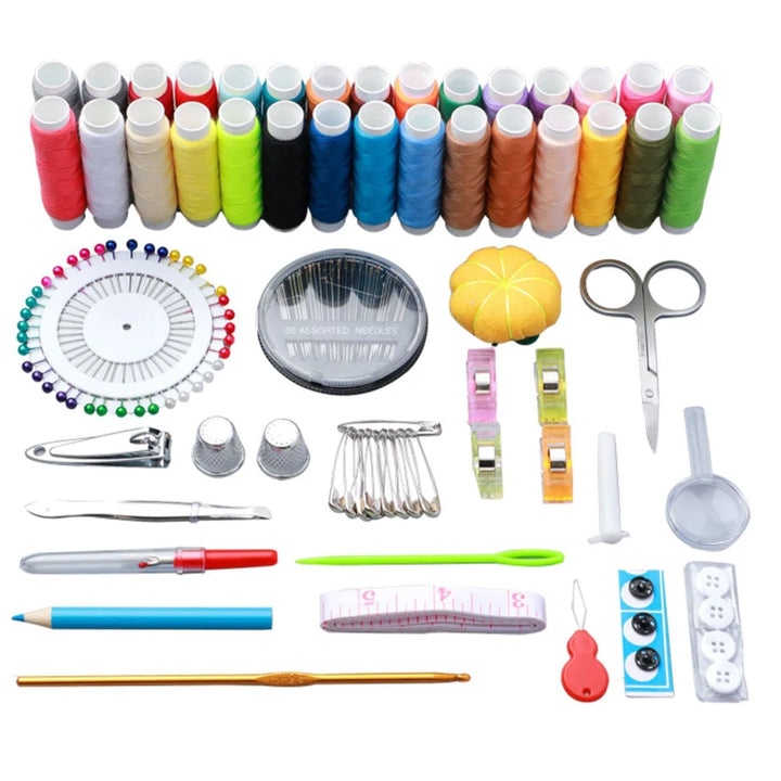 Sewing Kit Complete Set with Threads Needles Scissors Tape Measure Buttons and More for DIY Handcraft Projects Home and Travel