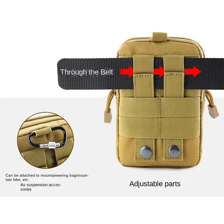 Mobile Phone Case Pouch Waist Bag Waterproof Nylon Multifunction Casual Men Waist Pack Male Small Bag