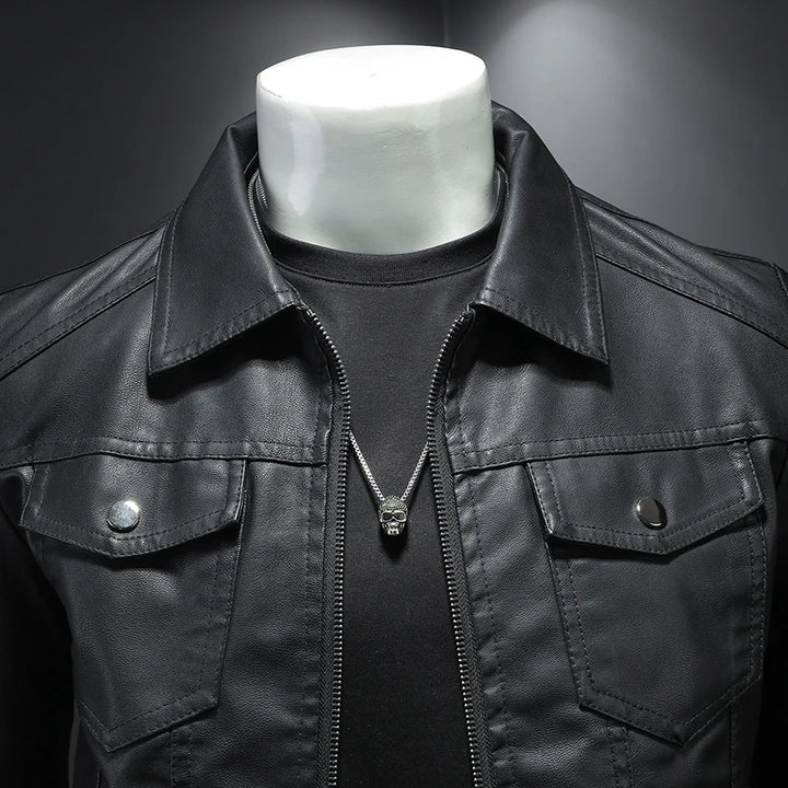 Spring Autumn Mens Leather Jackets Slim Fit Male Fashion Faux Windproof Warm Coats Man Brand Clothing
