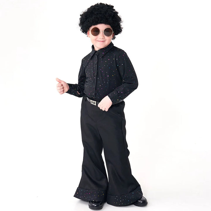 Kids’ 70s Disco Sequin Costume – Retro Hippie Singer Outfit for Halloween, Parties & Stage Performances"
✨ Shine under the spotlight with this dazzling 70s disco costume for kids! Featuring sparkling sequins and a retro hippie vibe🕺🏼