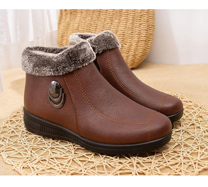 Women's Boots 2024 New Arrival Winter Snow Booties Female Fur Ankle Boots Waterproof Winter Warm Plush Shoes Non-slip Mom Bota