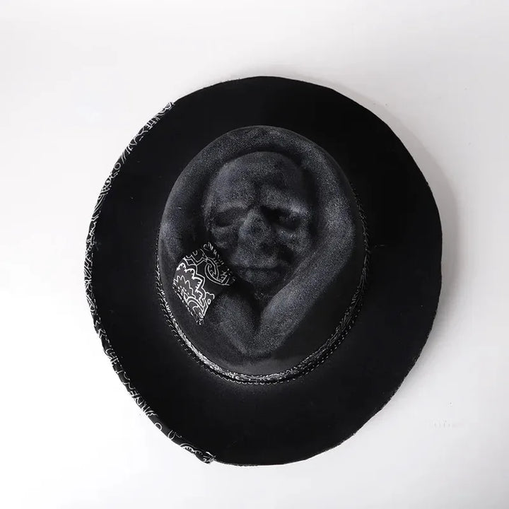 2024 Halloween New Skull Hat Western European Cowboy Hat Ball Hat Sad Reaper Handmade Skull Hat Party Hats