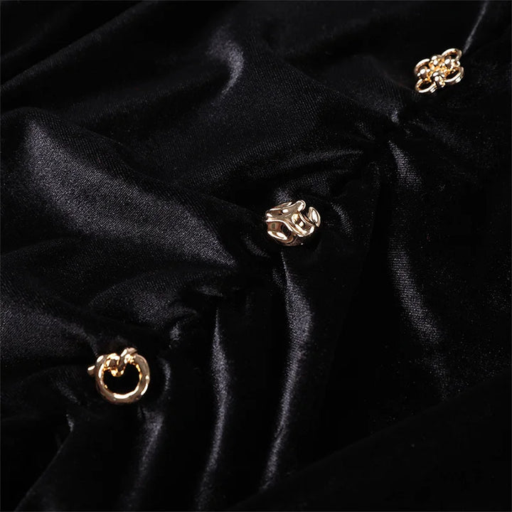 Elegant Velvet Long Dress Women V Neck Sleeveless High Waist Shoulder Pad Dress.