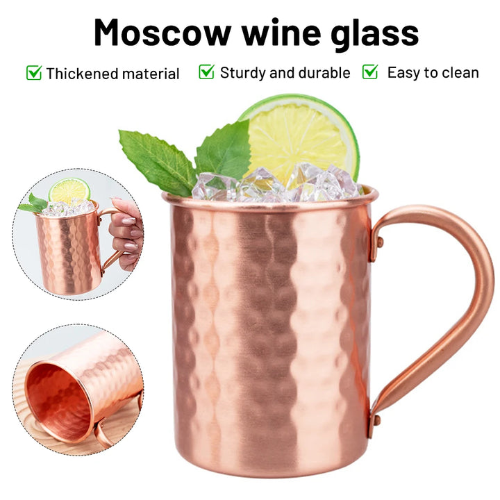 1pc 450ml Copper Moscow Mule Mug Durable Stainless steel Beer Mugs Coffee Mug Milk Cup  Bar Cup Drinkware 2025 New