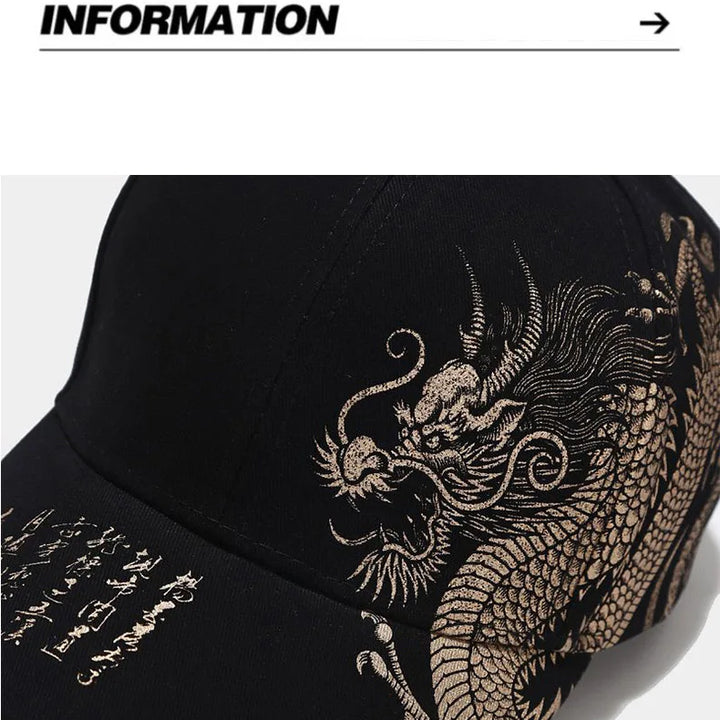 Chinese Style Dragon Pattern Baseball Hat For Men And Women, Versatile National Tide Cap, Hip Hop Hip Hop Skateboarding, Cool