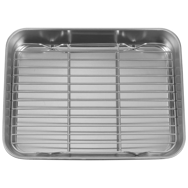 Stainless Steel Baking Tray Oven Pan Rack Cooling Mesh Cookie Plate Baking Dishes Roasting Pan Food Grade Wear Resistant