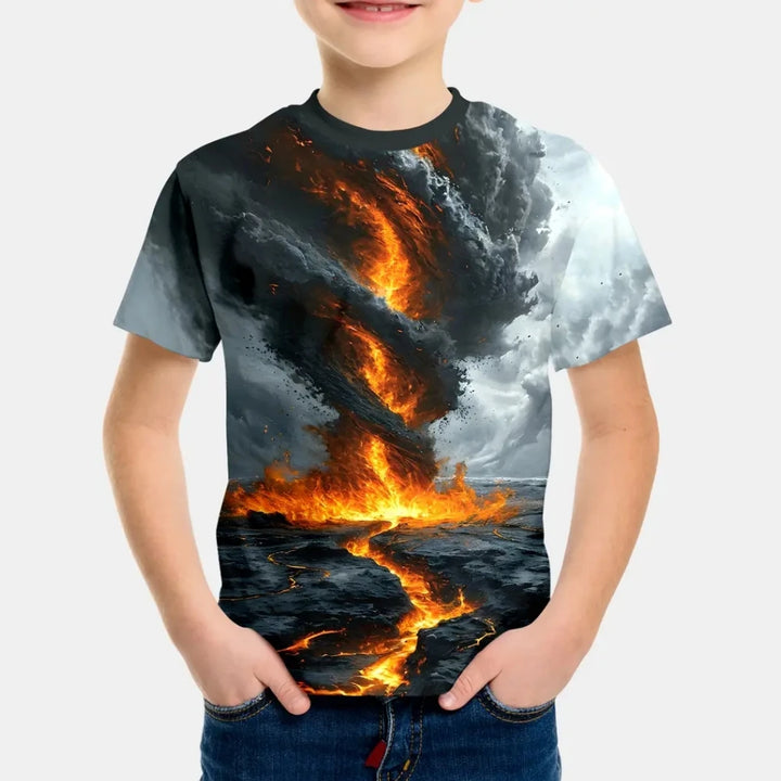 2025 Kids Clothes Fashions Beautiful Starry Sky Printing Crew Neck Short Sleeves Graphic T Shirts Outdoor Clothes for Children