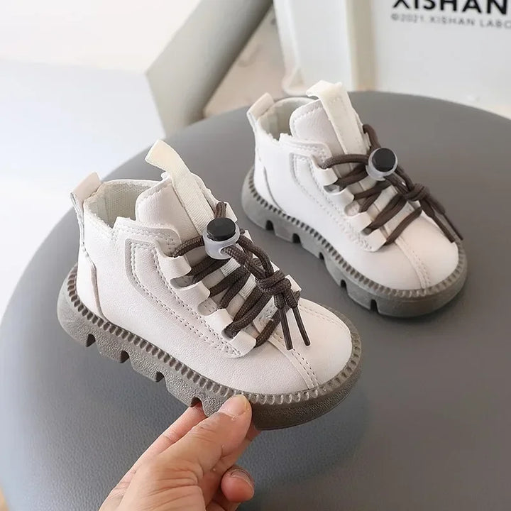 Boys Boots Kids Ankle Boots 2025 Autumn Winter New Toddlers Children Fashion Boots for Little Boy Girl Lace-up Soft Rubber