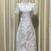 Elegant Long Dress Fairy Style Embroidered Flower Waist O Neck Short Sleeve Fashion Dress