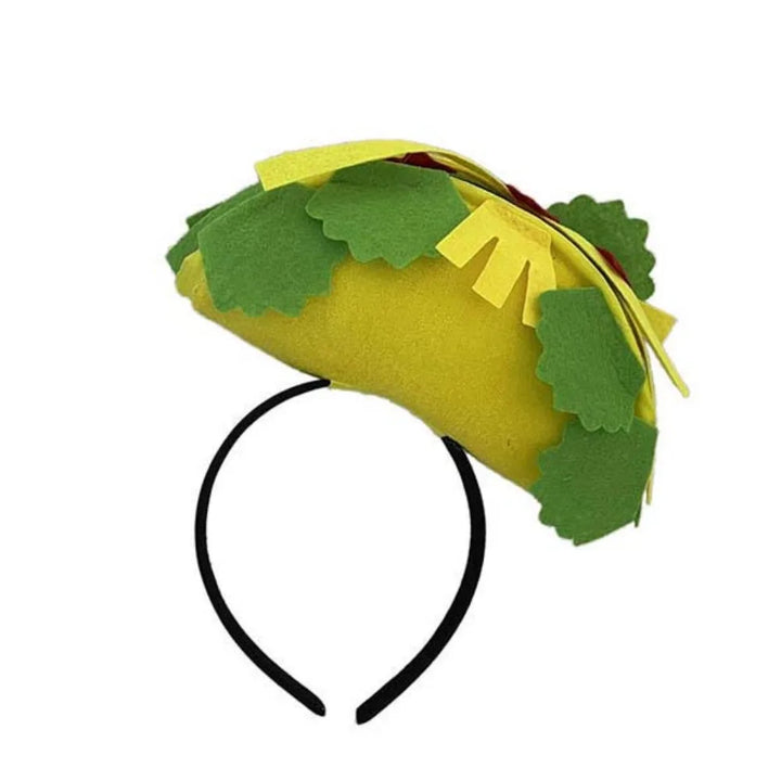 New Year Halloween French Fries Hat Cloth Personalized Taco Hair Hoop Yellow Head Accessories Creative Pizza Hat Headwear