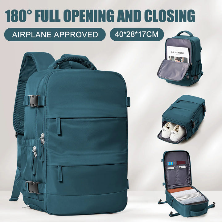 Travel smart – no extra fees!
Ryanair-approved 40x20x25 cabin backpacks. Perfect for business, college, and travel. Waterproof, stylish, and underseat-ready. ✈️🎒