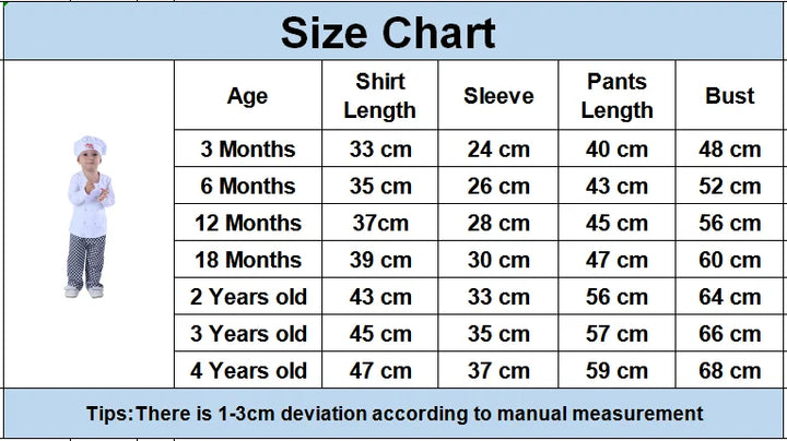 Baby Chef Costume Set Infant Halloween Fancy Dress Outfit Toddler Cosplay Pilot Skeleton Pumkin Carnival Party Clothes 3PCS