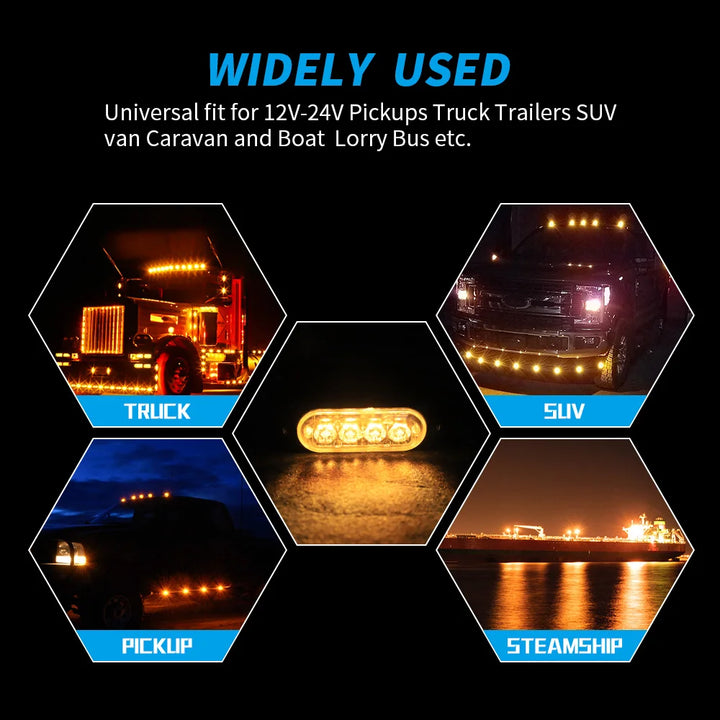 Stay Safe. Be Seen.
🚨 4x LED Amber Warning Lights – Ideal for cars, trucks, trailers & more.
💡 Super-bright 4LED design for max visibility.
🔧 Easy install | 12V–24V | Weatherproof & durable.
Perfect for roadside emergencies or professional use.