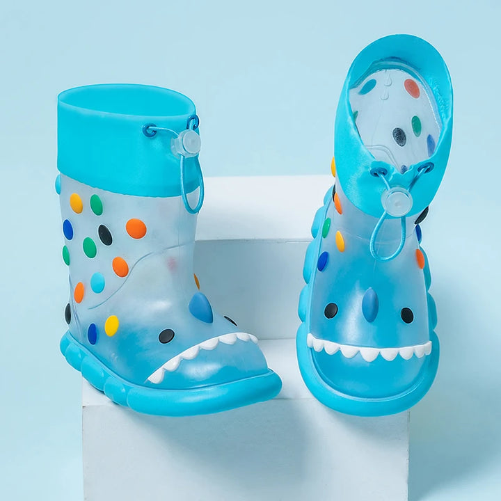 Anti-Slippery Rain Boots Kids Fashion Casual Waterproof Boys Girls Print Cartoon Children PVC Soft Soles Shoes 2025 Summer