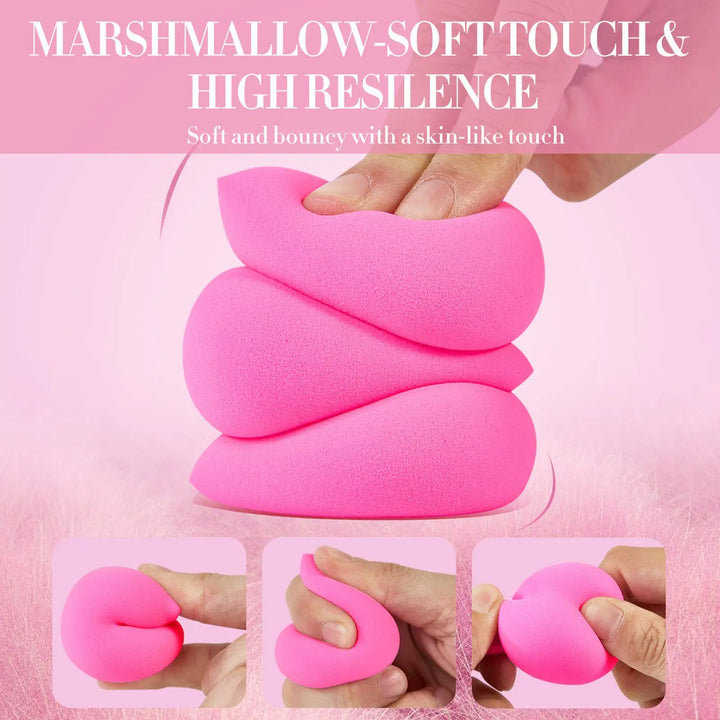 6Pcs Makeup Egg Sponge Fine Tip Flat Bottom Even Application High Resilience Beauty Egg