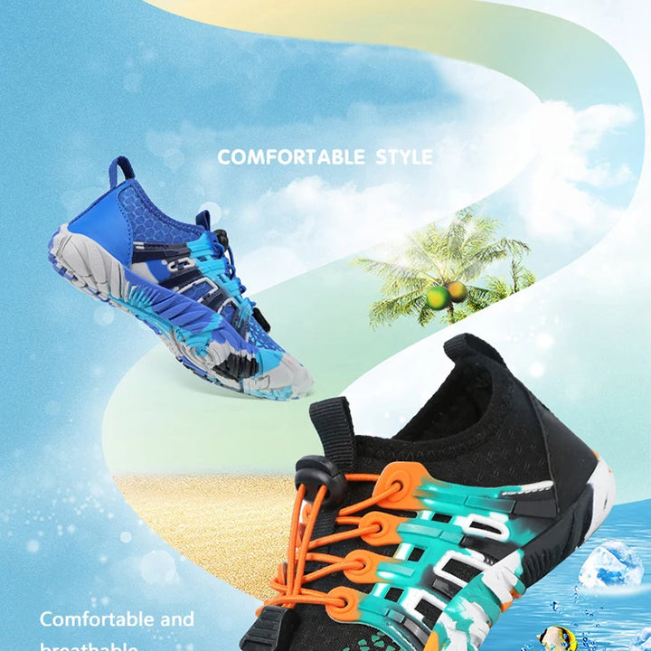 Kids Quick-Drying Water Shoes Anti Slip Wear-Resistant Cushioning Prevention Soft Breathable Sneakers Kids Barefoot Shoes ﻿