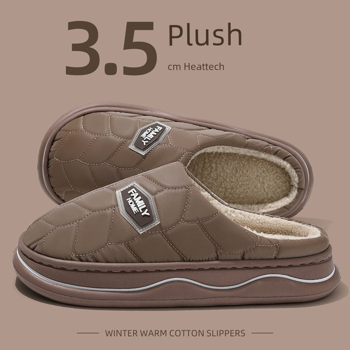 Waterproof Cotton Slippers Men Autumn and Winter 2025 New Arrival Indoor Home Non-Slip down Heattech Cotton Slippers Men's Winter