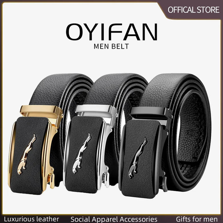 Men's Belt Leather Men Belts Waistband Automatic Belt for Man Mens Male Genuine Waist belts Business belts