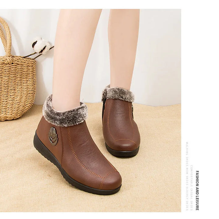 Women's Boots 2024 New Arrival Winter Snow Booties Female Fur Ankle Boots Waterproof Winter Warm Plush Shoes Non-slip Mom Bota