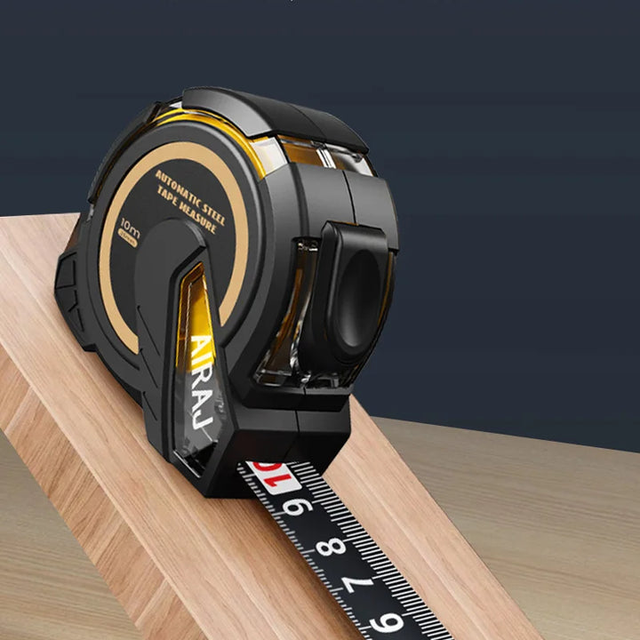 AIRAJ 3M to 10M Metric Self-Locking Tape Measure with Rubberized Coating, High - Precision Straightedge Measuring Tool Hand Tool