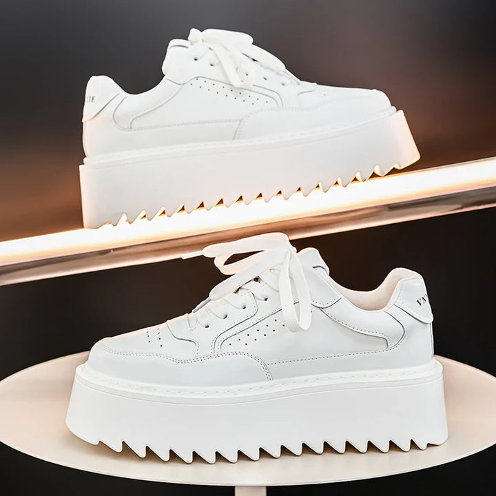 Small White Shoes, Men's New Increase Platform Shoes 2025 Spring Retro Trend Platform Shoes
