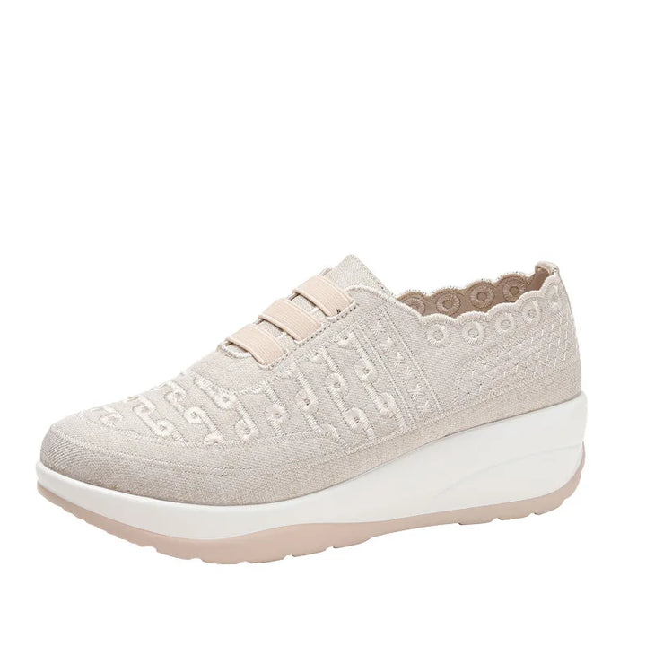 Women's Swing Sneakers Platform Wedge Slip on Casual Sports Shoes for Woman Breathable Slimming Fitness Rocking Shoes Thick Sole