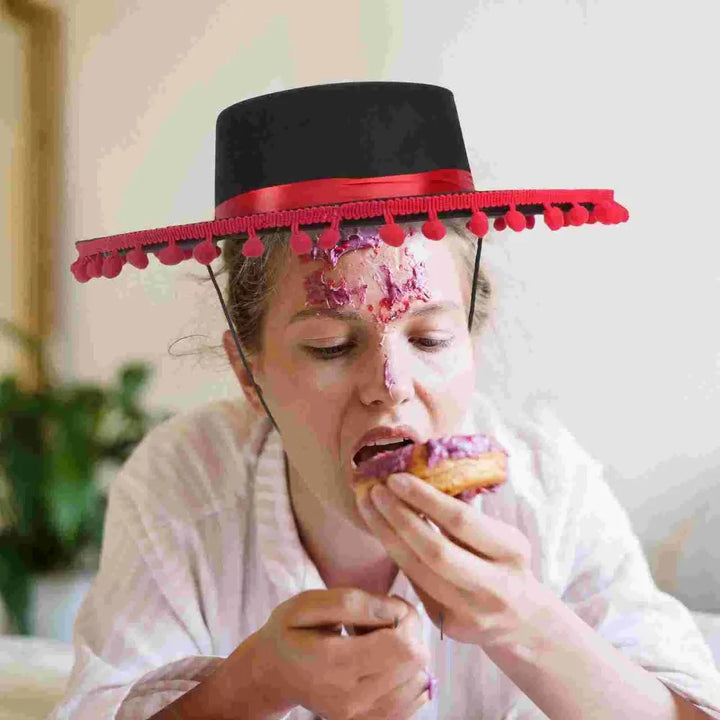Halloween Zoro fuzz ball Mexican Sombrero Hats Wide Brim Design Carnival Costume Jazz Hats Photo Shoot Props Festival Gift