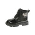 Kids Shoes Boots For Girl New School Thick Bottom Ankle Leather Boots Fashion Round-toe Children Black Short Boots Side Zipper