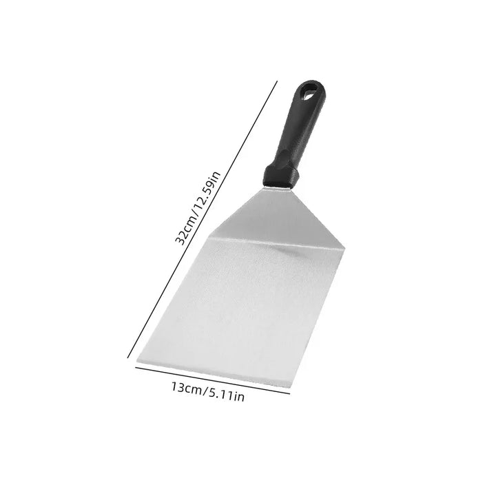 Kitchen Stainless Steel Scraper Cooking Spatula Barbecue Spatula Plate Barbecue Spatula Hamburger Spatula Cooking Utensils