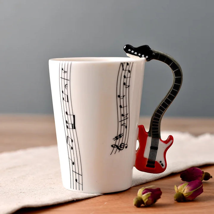 Dropshipping Ceramic Mugs Guitar Mug Musical Instrument Musical Note Shapes Coffee Mugs Milk Tea Cups Drinkwars for Kitchen Tool
