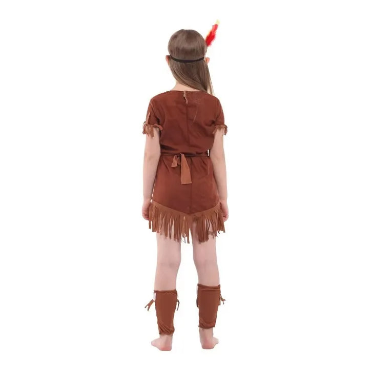Halloween Indian Princess Costumes Kids Girls Boys Pocahontas Huntress Costume Purim Party Mardi Gras Fancy Dress Up ﻿