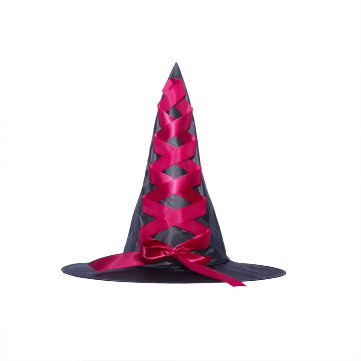 3D Halloween Witch Hat DIY Eye-catching Halloween Broom Ornaments Cartoon Witch Dress Up Ornaments Decor Accessories