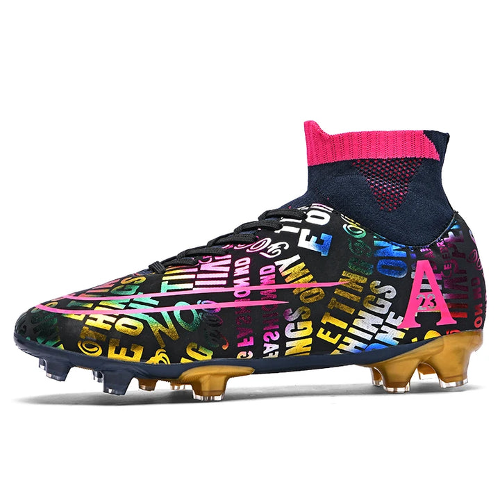 2025 New Hot Sale Football Boots Child Sneakers High Top AG Soccer Shoes Boys Outdoor Grass Training Shoes For Kids chuteiras de
