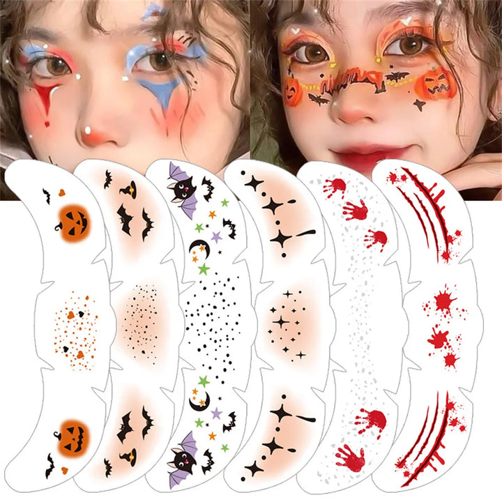 Halloween Face Tattoo Sticker Hot Stamping Freckles Makeup Radiation Fake Freckles Temporary Tattoo Stickers Face Makeup Patch