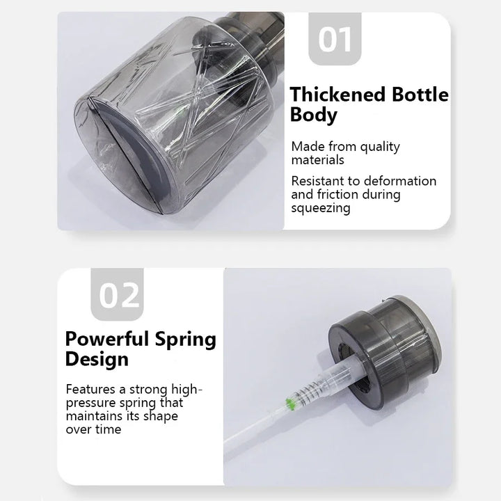 Lockable Empty Pump Dispenser Refillable Bottle, Nail Manicure Cleaner Makeup Remover Container Press Bottle