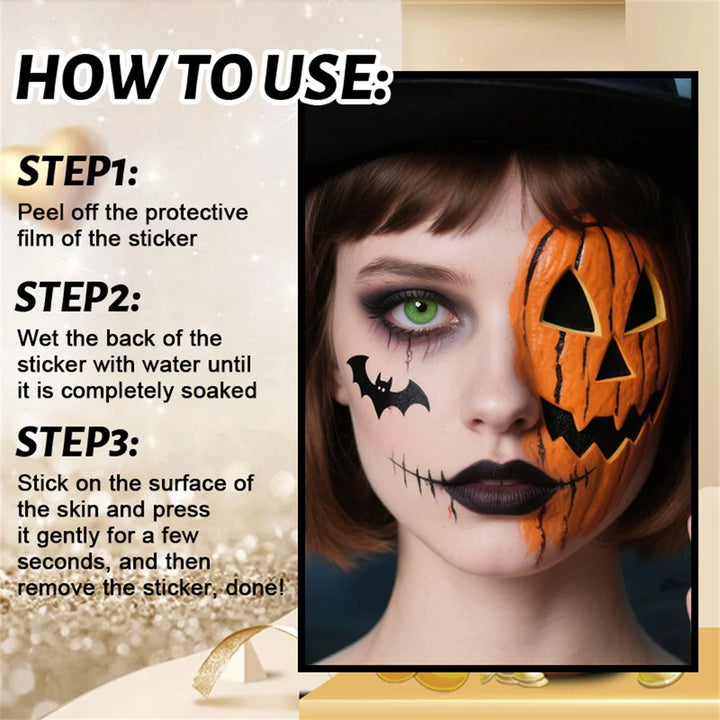 Halloween Face Tattoo Sticker Hot Stamping Freckles Makeup Radiation Fake Freckles Temporary Tattoo Stickers Face Makeup Patch