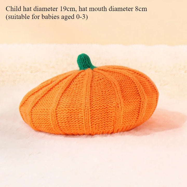 Halloween Pumpkin Beret Hat Decoration Thanksgiving Autumn Winter Parent-Child Knitted Hats Warm Knit Hat Christmas Party Hats