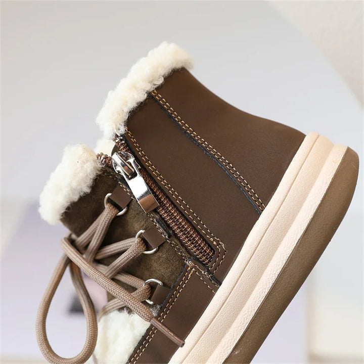 2025 New Autumn/Winter Children Boots For Boys Warm Plush Rubber Sole Toddler Kids Sneakers  Fashion Girls Boots 21-30