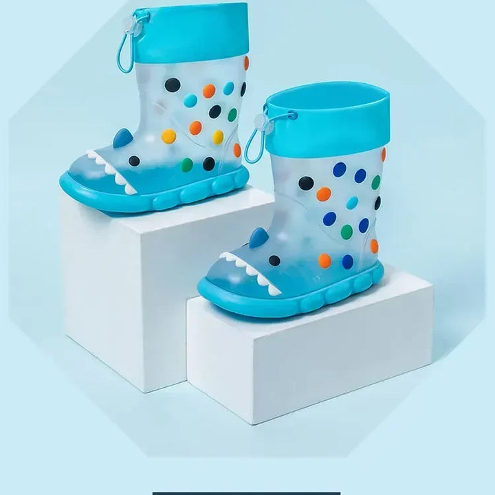 Anti-Slippery Rain Boots Kids Fashion Casual Waterproof Boys Girls Print Cartoon Children PVC Soft Soles Shoes 2025 Summer